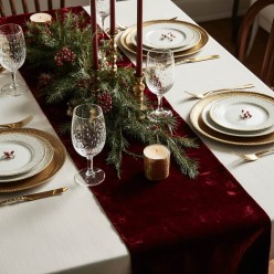 Runner rosso in velluto made in Italy collezione Ambrosia