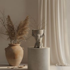 Vaso Scultura Atlante EDG in Cemento | Forza Mitologica e Design Materico (H 32 cm)