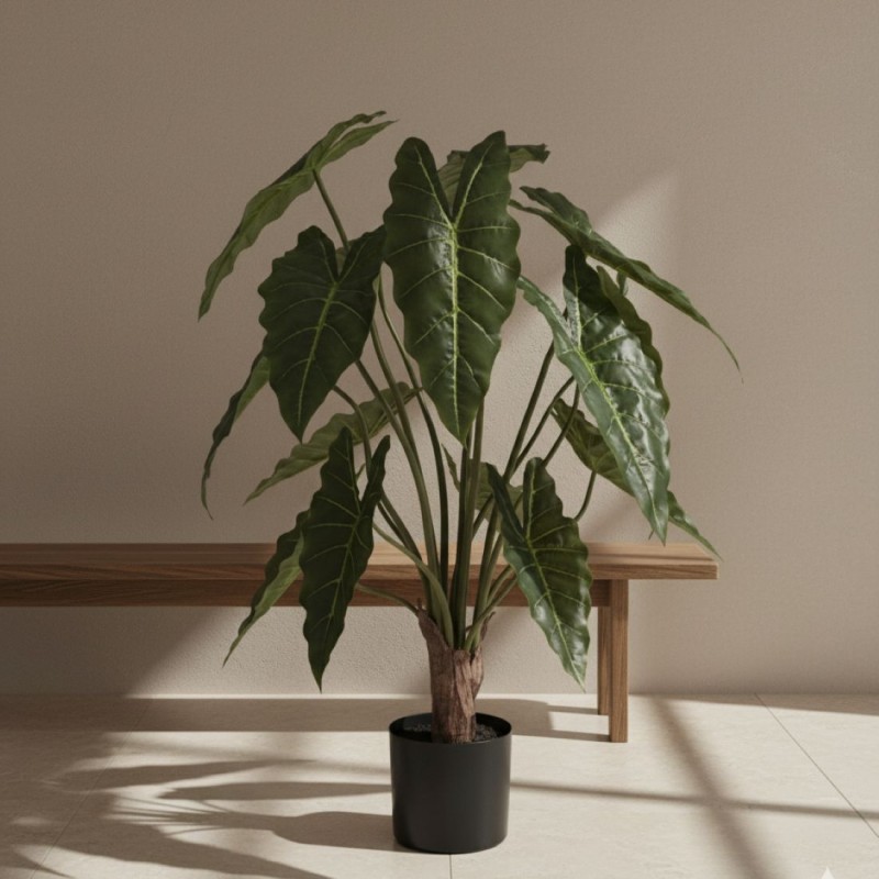 Alocasia Artificiale con Vaso | Pianta Tropicale | H90 - H196 cm EDG Alocasia Artificiale con Vaso | Pianta Tropicale | H90 - H196 cm EDG