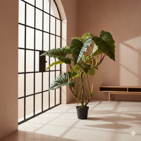 Alocasia Artificiale con Vaso | Pianta Tropicale | H90 - H196 cm EDG