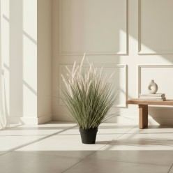 Festuca Artificiale con Amenti Rosa C/Vaso | Erba Ornamentale H90 cm | EDG
