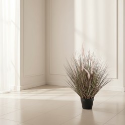 Festuca Artificiale con Amenti Rosa C/Vaso | Erba Ornamentale H90 cm | EDG
