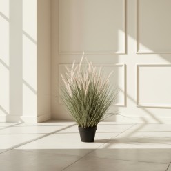 Festuca Artificiale con Amenti Rosa C/Vaso | Erba Ornamentale H90 cm | EDG