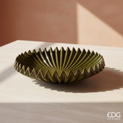 Piatto Decorativo Raggiera Verde Scuro| Vassoio Ceramica EDG