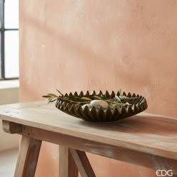 Piatto Decorativo Raggiera Verde Scuro| Vassoio Ceramica EDG