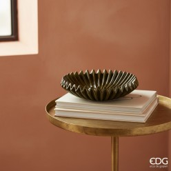 Piatto Decorativo Raggiera Verde Scuro| Vassoio Ceramica EDG