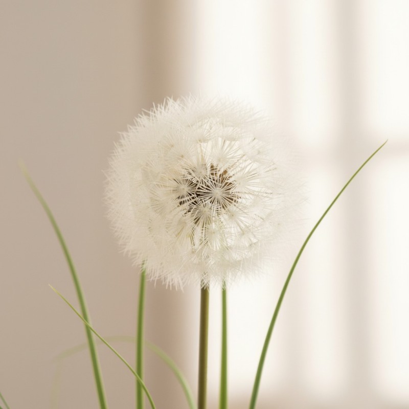 Ramo di Festuca Tarassaco Artificiale H100 cm | Stelo di Design Minimalista dettaglio