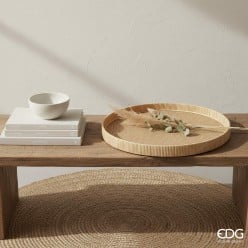 Set 2 Vassoi Rattan Naturali (D51+D40) | Vassoio Rotondo Intrecciato