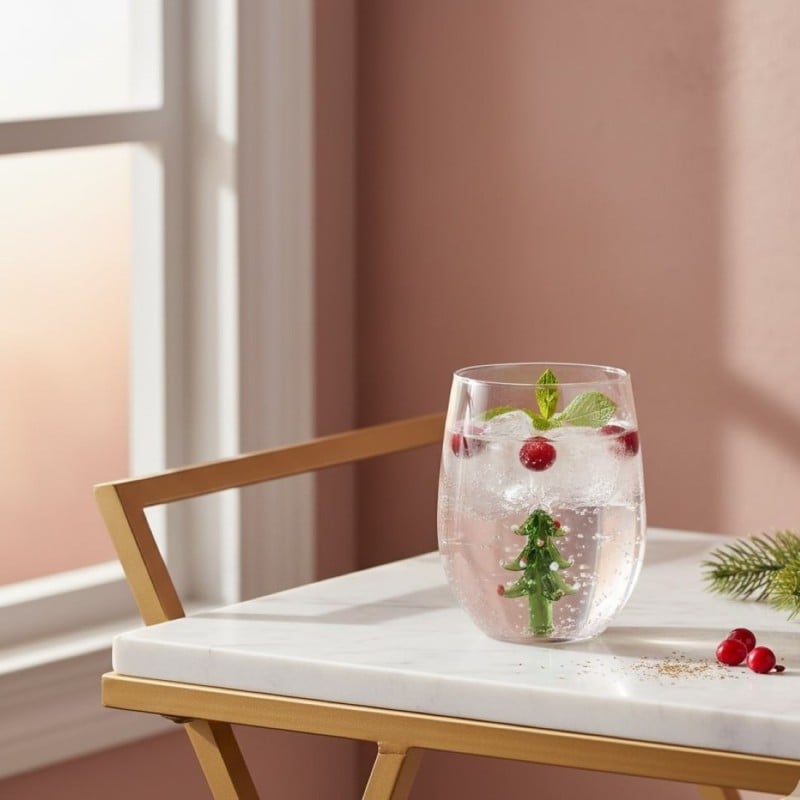 Eleganza in un Sorso: Set 2 Bicchieri Albero di Natale Fantin Argenti
