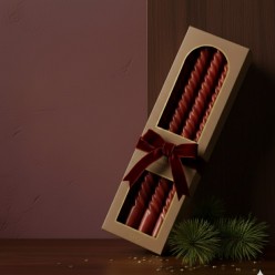 Set 4 Candele a Stelo Dark Red H30 cm | Enzo De Gasperi (EDG)