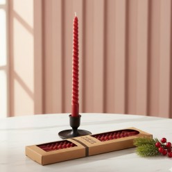 Set 4 Candele a Stelo Dark Red H30 cm | Enzo De Gasperi (EDG)