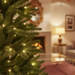Albero di Natale Pino Slim EDG 210 cm | Modello Salvaspazio con LED