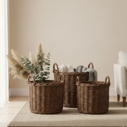 cesto willow rotondo con manico h41 d48 edg