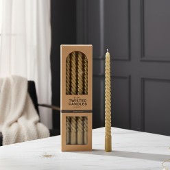Set 4 Candele dorate a Stelo Twist a Spirale | Design Enzo De Gasperi