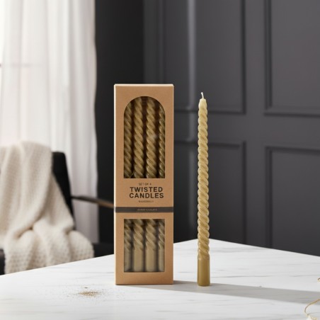 Set 4 Candele dorate a Stelo Twist a Spirale | Design Enzo De Gasperi