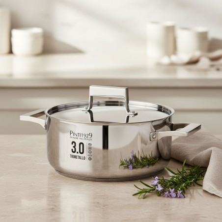 Casseruola Mezza Fonda 2 Manici Pinti1929 Serie 3.0: Il Trimetallo Made in Italy