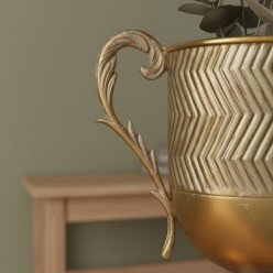 Vaso a Coppa con Manici H34 cm | Fioriera Centrotavola Classica EDG
