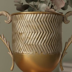 Vaso a Coppa con Manici H34 cm | Fioriera Centrotavola Classica EDG