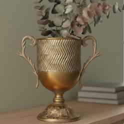Vaso a Coppa con Manici H34 cm | Fioriera Centrotavola Classica EDG