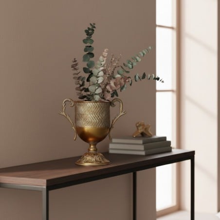 Vaso a Coppa con Manici H34 cm | Fioriera Centrotavola Classica EDG lemoirehome