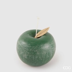 Candela Decorativa a Forma di Mela H7 D9 cm in Rosso e Verde EDG