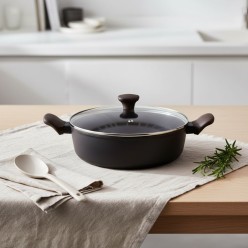 Tegame Casseruola Bassa 28 cm in Ceramica Xeradur con Coperchio | Senza PFAS