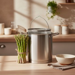 Asparagera in Acciaio Inox 4,5 Litri: La Cottura Verticale Perfetta