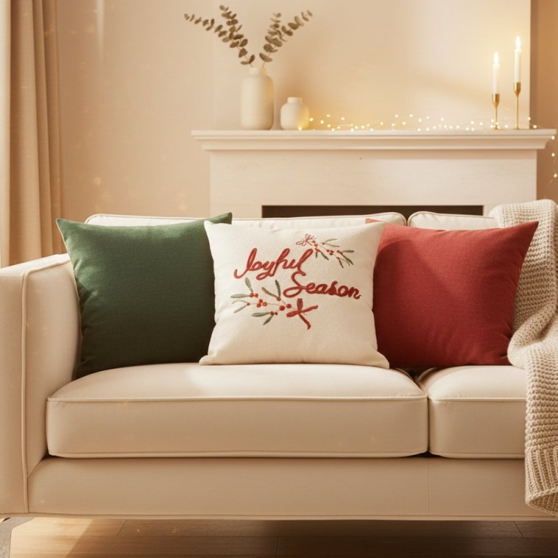 Cuscino Decorativo con Vischio 45x45 cm EDG Quadrato