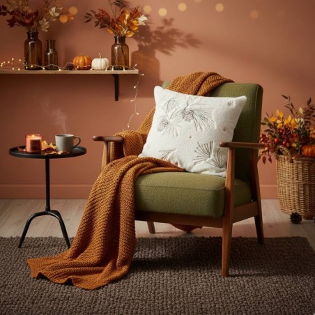 Cuscino Furry Effetto Pelliccia 45x45 cm EDG | Cuscino Peluche Autunno-inverno