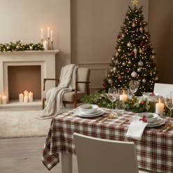 Tovagliato Tartan Bianco - Completo tavola collezione Crono