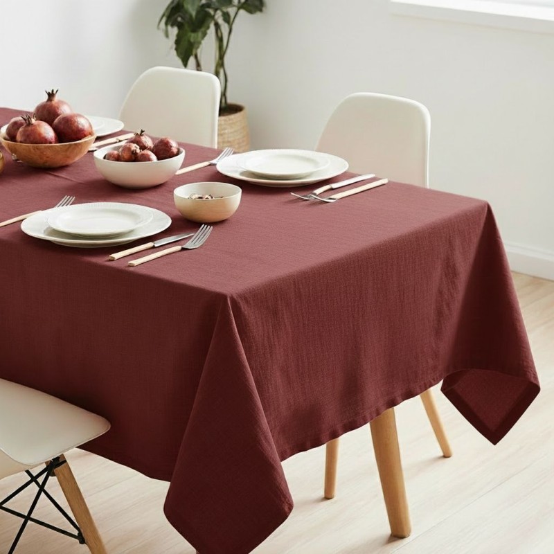 Tovaglia Antimacchia Color Melograno Canvas No Stiro Made in Italy Tovaglia Antimacchia Color Melograno Canvas No Stiro Made in Italy