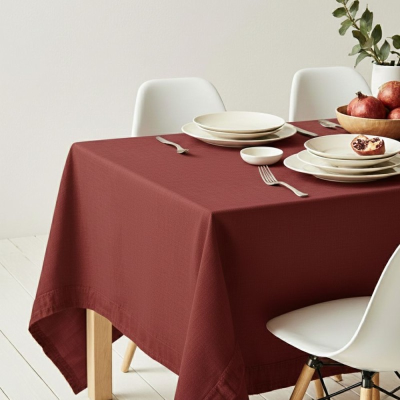 Tovaglia Antimacchia Color Melograno Canvas No Stiro Made in Italy lemoirehome Tovaglia Antimacchia Color Melograno Canvas No Stiro Made in Italy lemoirehome