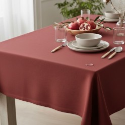 Tovaglia Antimacchia Color Melograno Canvas No Stiro Made in Italy