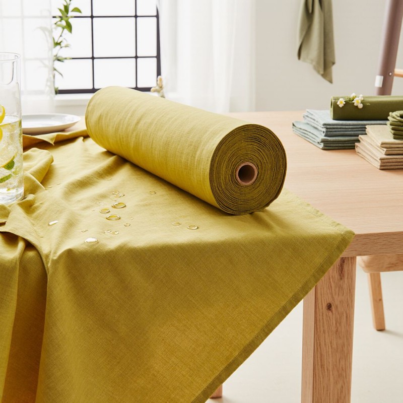 Tovaglia Antimacchia Color giallo Canvas No Stiro Made in Italy rotolo