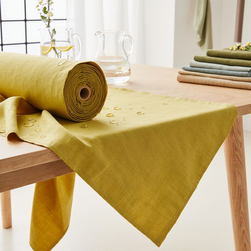 Tovaglia Antimacchia Color giallo Canvas No Stiro Made in Italy rotolo lemoirehome