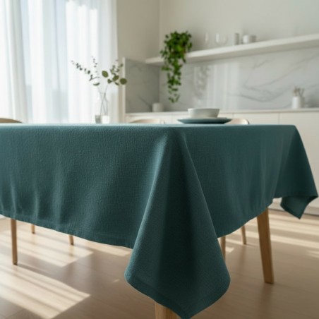 Tovaglia Sostenibile Antimacchia Blu Oceano Canvas Made in Italy
