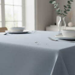 Azzurro Polvere Tovaglia Antimacchia Canvas Riciclato Made in Italy