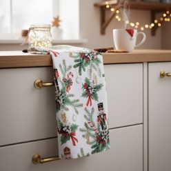 Canovaccio con Schiaccianoci in Cotone a Fantasia x Natale Lemoire Home