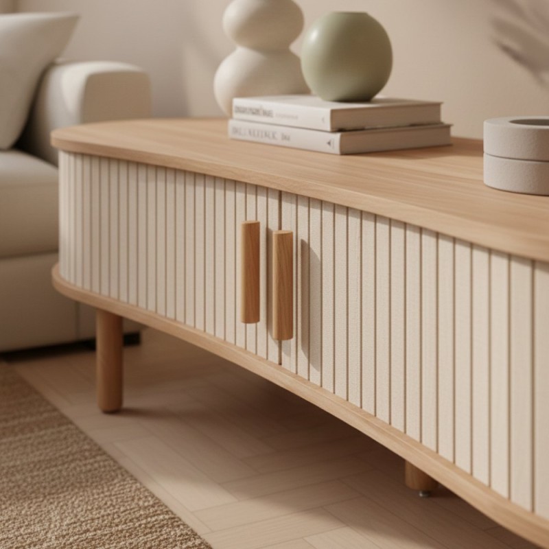 Mobile Basso Credenza L'Oca Nera con Ante in Tessuto | Design Tondo Mobile Basso Credenza L'Oca Nera con Ante in Tessuto | Design Tondo