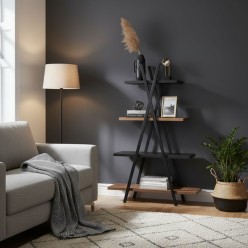 Libreria Design Reversibile L'Oca Nera in Metallo Legno 95x30x145h Lemoire Home