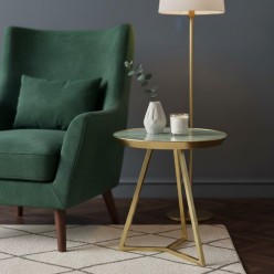 Tavolino Basso con Design di Lusso in Vetro Marmorizzato e Metallo | L'Oca Nera x LMH