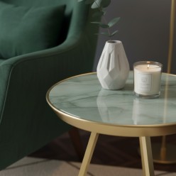 Tavolino Basso con Design di Lusso in Vetro Marmorizzato e Metallo | L'Oca Nera x LMH