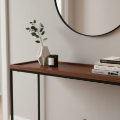 Consolle Design Industrial Chic L'Oca Nera Metallo Nero e Legno Scuro
