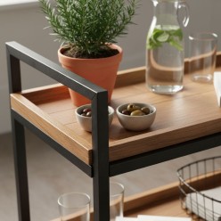 Carrello Portavivande Bar L'Oca Nera Metallo Legno 70x39x81h Lemoire Home