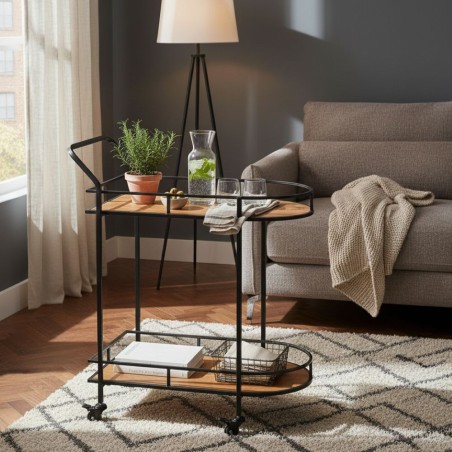 Carrello Portavivande Bar L'Oca Nera Metallo Legno 70x39x81h Lemoire Home