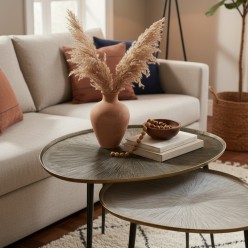 Tavolini di Design L'Oca Nera effetto Alluminio Smaltato | Lemoire Home