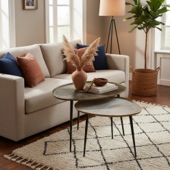 Tavolini di Design L'Oca Nera effetto Alluminio Smaltato | Lemoire Home
