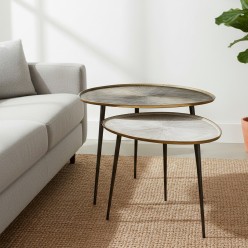 Tavolini di Design L'Oca Nera effetto Alluminio Smaltato | Lemoire Home