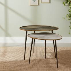 Tavolini di Design L'Oca Nera effetto Alluminio Smaltato | Lemoire Home