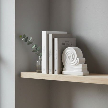 Fermalibri Classici Capitello greco in Ceramica Bianca L'Oca Nera